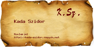 Kada Szidor névjegykártya
